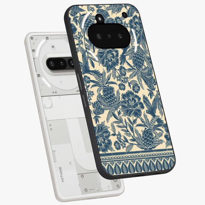 Heirloom Wild Bloom Glass Case displayed in angled mockup highlighting botanical bloom design with classic aesthetic style.