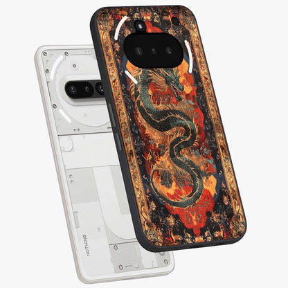 Inferno Dragon Soul Glass Case displayed in angled mockup highlighting powerful dragon illustration with inferno aesthetic.