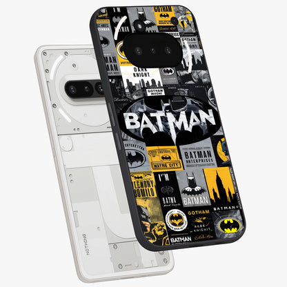 Knight Gotham Rise Glass Case displayed in angled mockup highlighting powerful knight silhouette design with dramatic aesthetic.