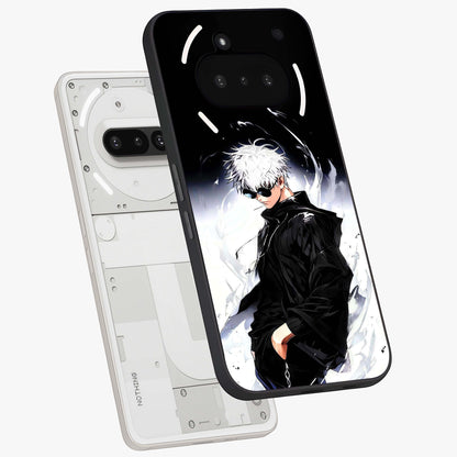 Limitless Shadow King Glass Case displayed in angled mockup highlighting dramatic dark hero design with intense aesthetic.