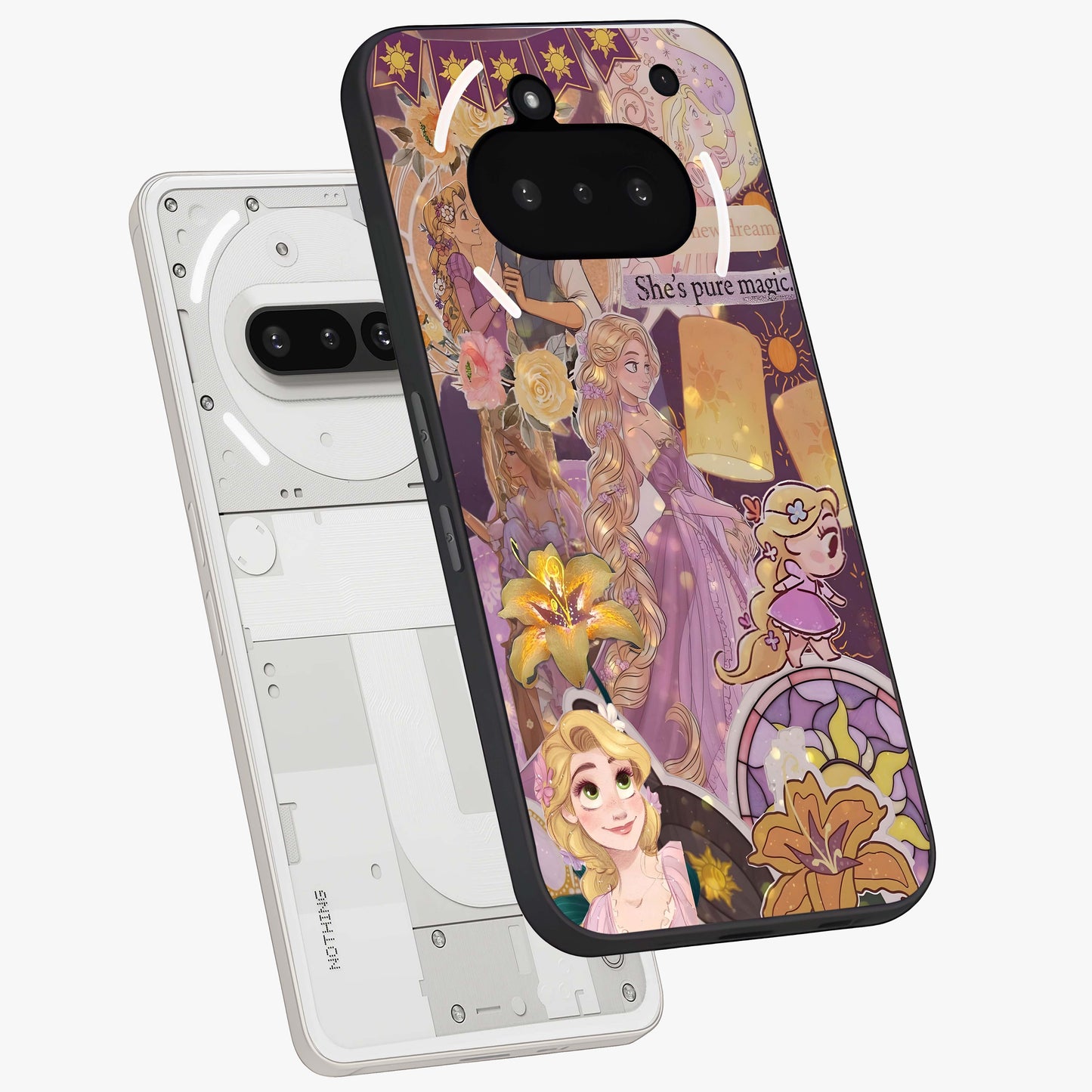 Magical Tangled Dream Glass Case displayed in angled mockup highlighting whimsical fantasy design with magical aesthetic.