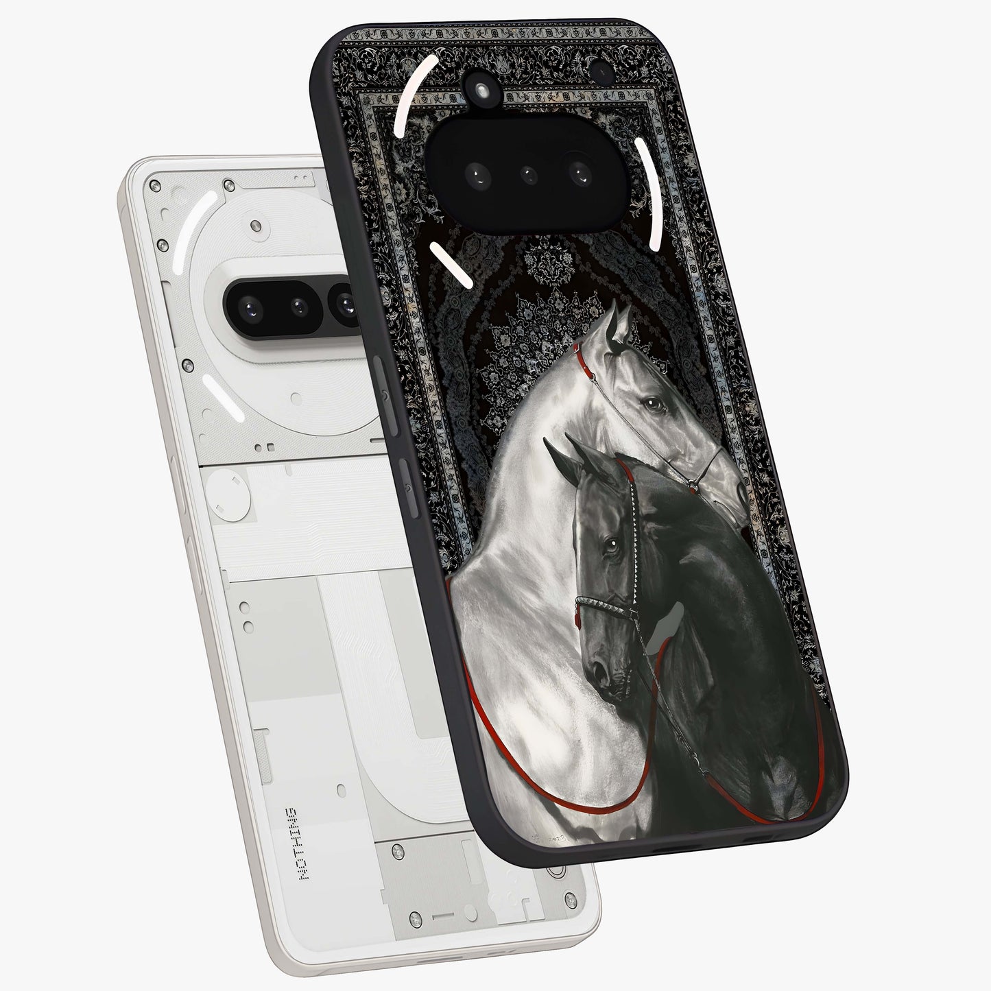Majestic Ride Legacy Glass Case displayed in angled mockup highlighting sleek vehicle design with bold racing aesthetic.