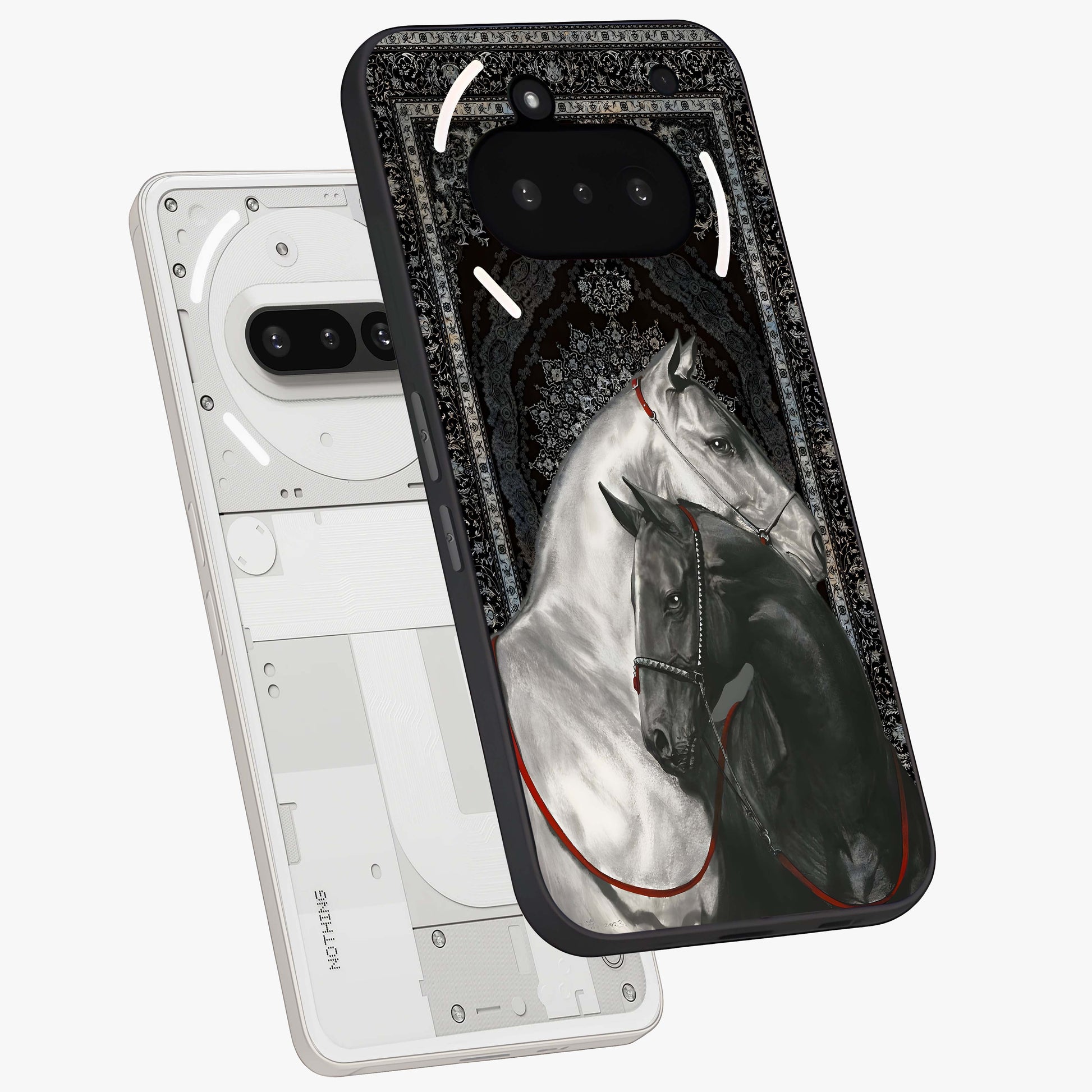 Majestic Ride Legacy Glass Case displayed in angled mockup highlighting sleek vehicle design with bold racing aesthetic.