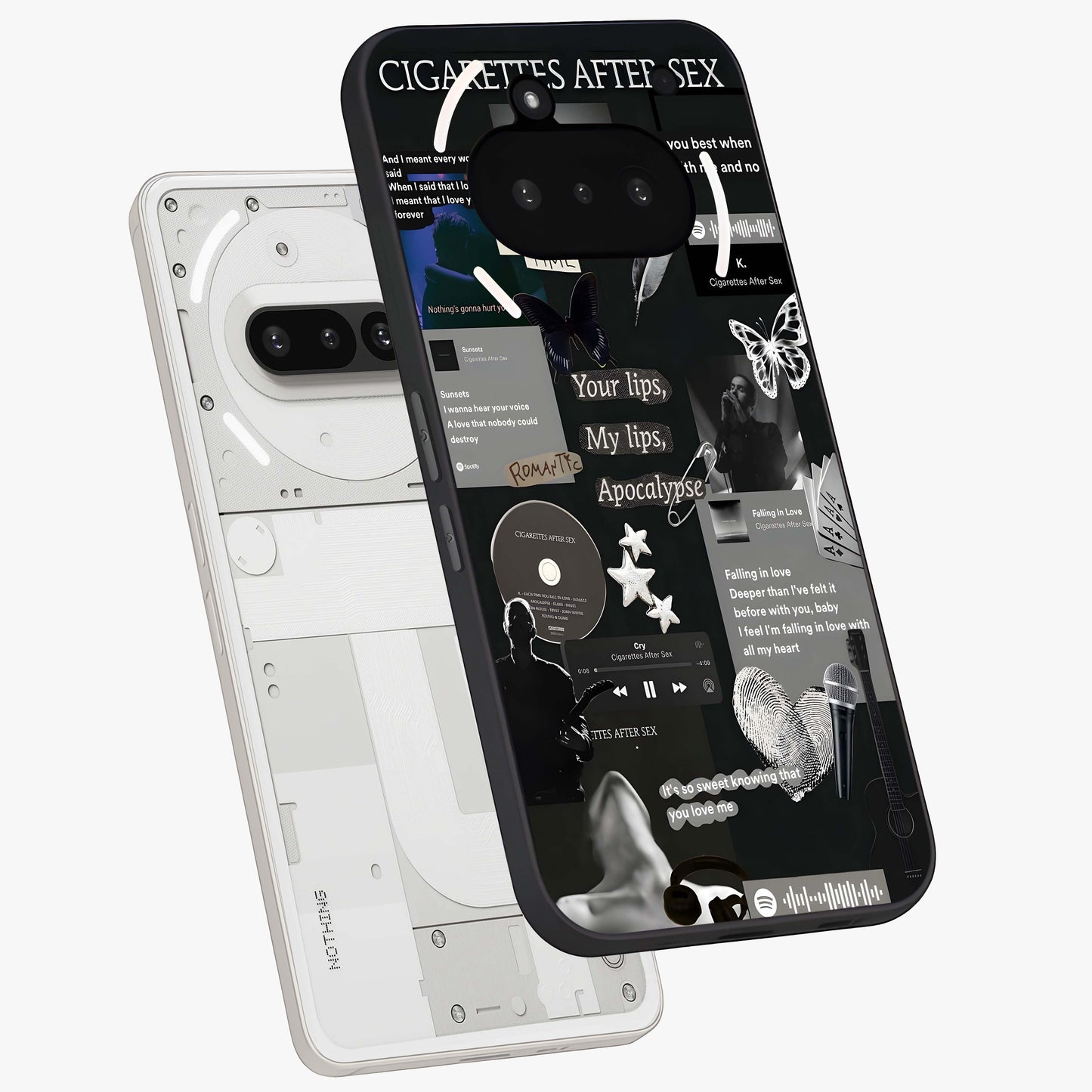 Midnight Love Echo Glass Case displayed in angled mockup highlighting elegant love inspired design with deep aesthetic style.