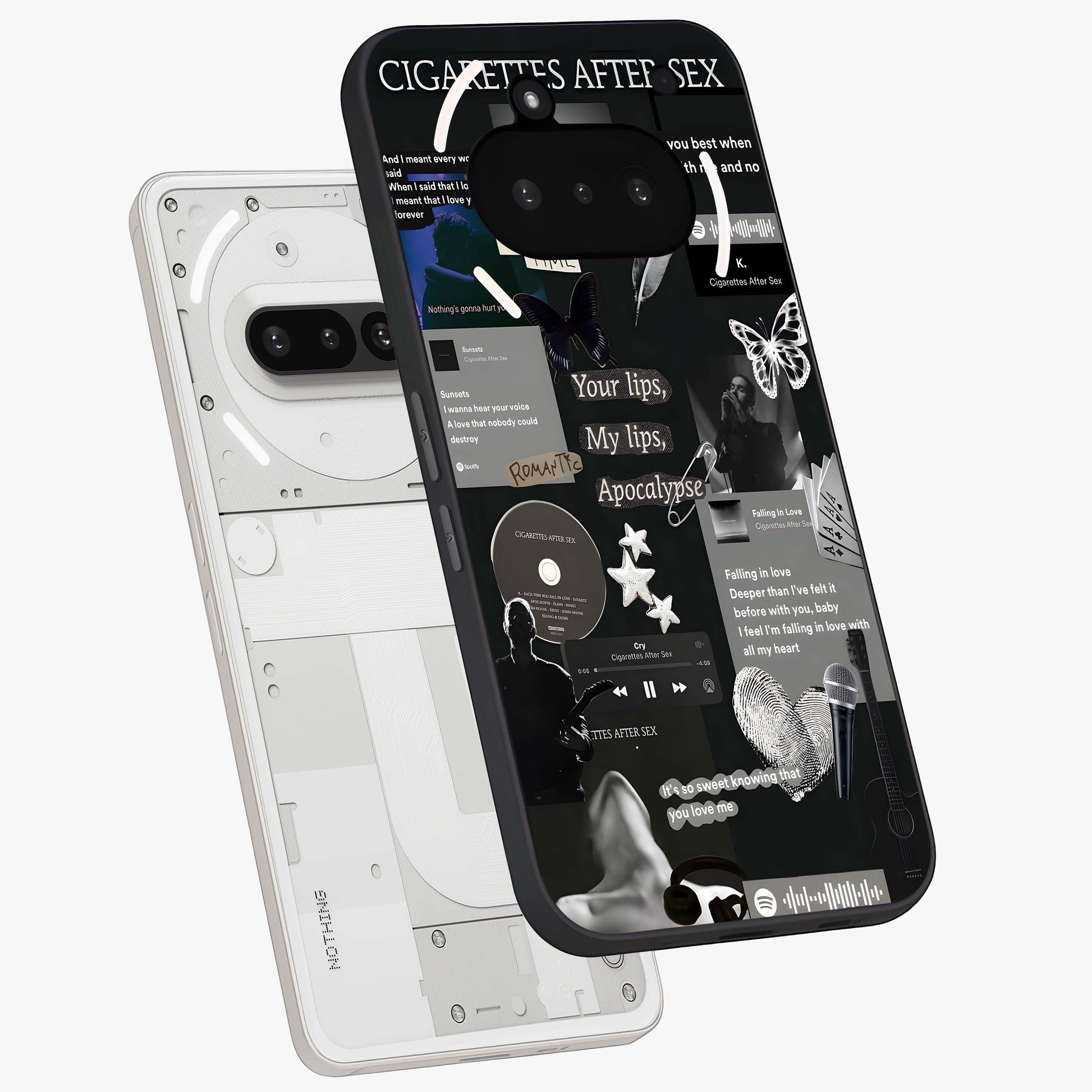 Midnight Love Echo Glass Case displayed in angled mockup highlighting elegant love inspired design with deep aesthetic style.