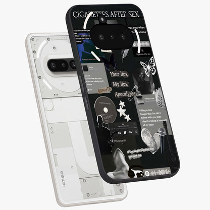 Midnight Love Echo Glass Case displayed in angled mockup highlighting elegant love inspired design with deep aesthetic style.