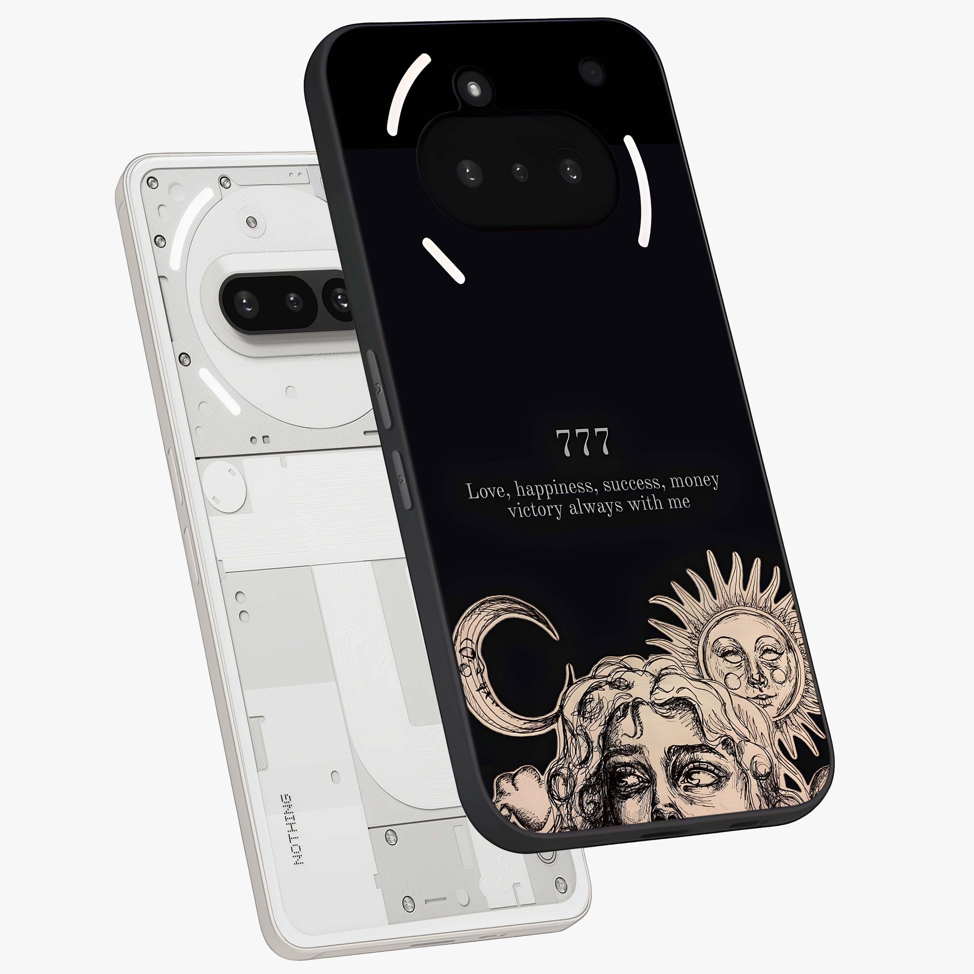 Mystic Victory Aura Glass Case displayed in angled mockup highlighting energetic aura design with bold mystical aesthetic.