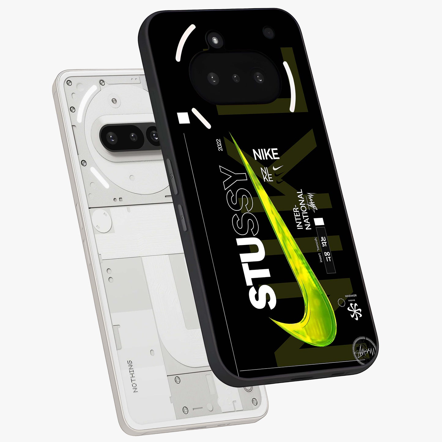Neon Street Edition Glass Case displayed in angled mockup highlighting vibrant urban design with bold street aesthetic.