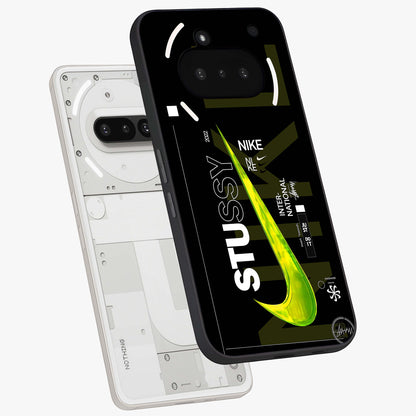 Neon Street Edition Glass Case displayed in angled mockup highlighting vibrant urban design with bold street aesthetic.