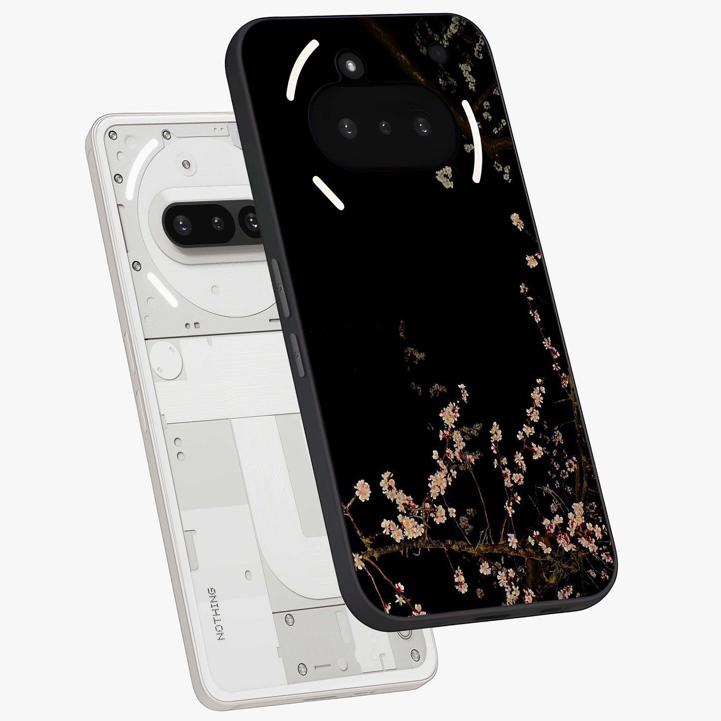 Petal Moon Light With Custom Name Glass Case displayed in angled mockup highlighting delicate petal design with custom name feature.