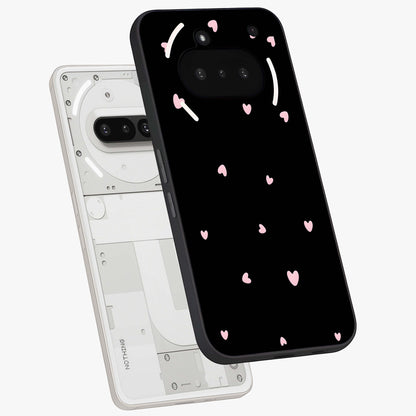 Pink Love Drops Glass Case displayed in angled mockup highlighting cute love drop design with vibrant pink aesthetic.