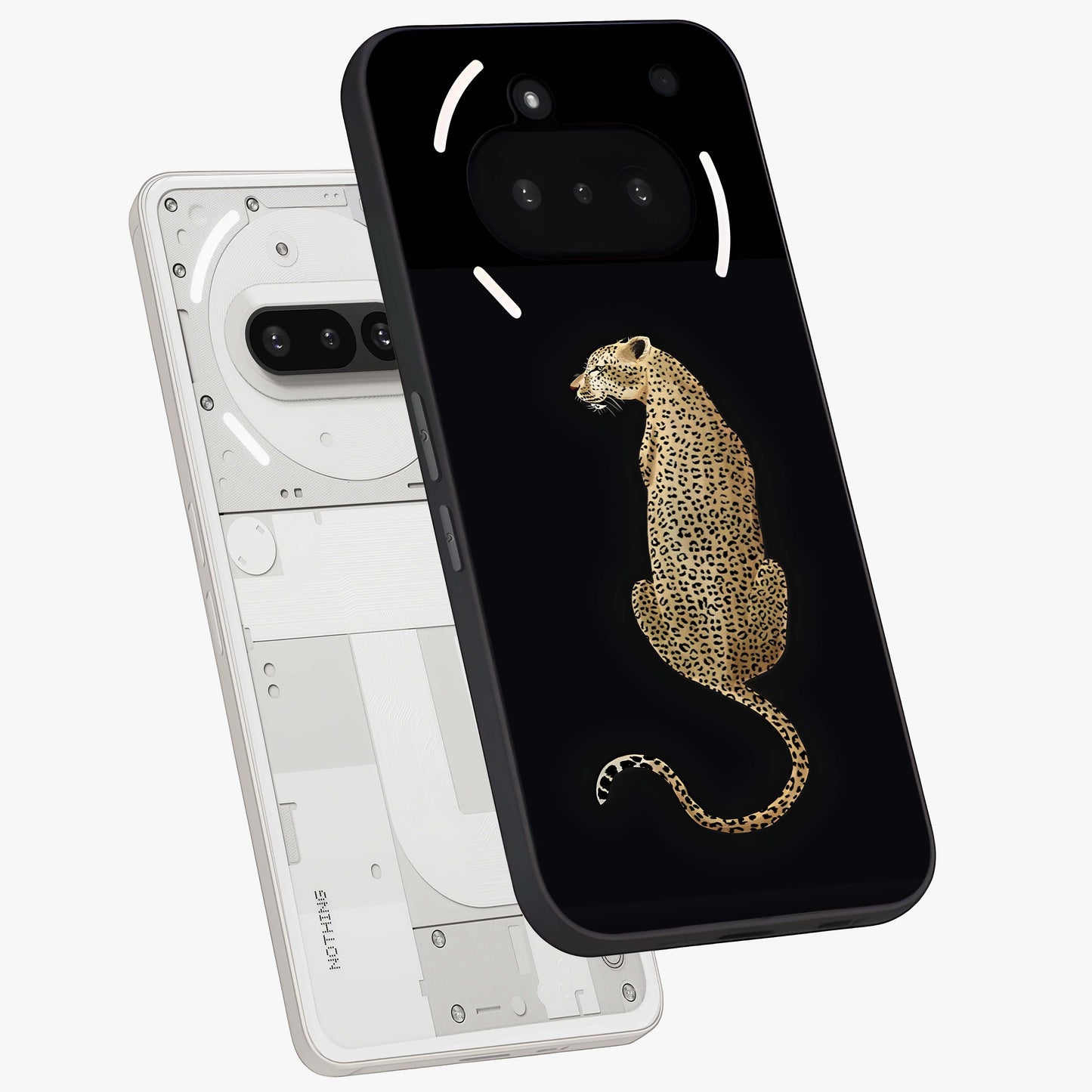 Regal Leopard Glass Case displayed in angled mockup highlighting powerful animal illustration with stylish wild aesthetic.