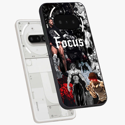 Relentless Power Focus Glass Case displayed in angled mockup highlighting bold statement design with modern aesthetic style.