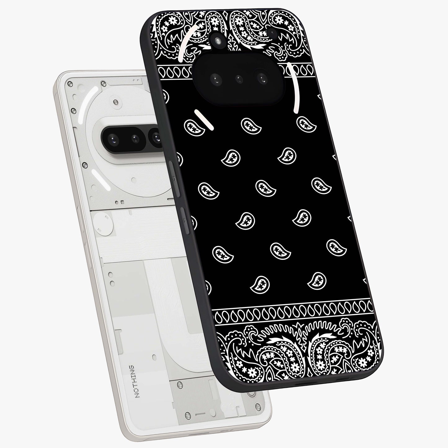 Retro Rebel Threads Glass Case displayed in angled mockup highlighting retro inspired graphic design with rebellious aesthetic.