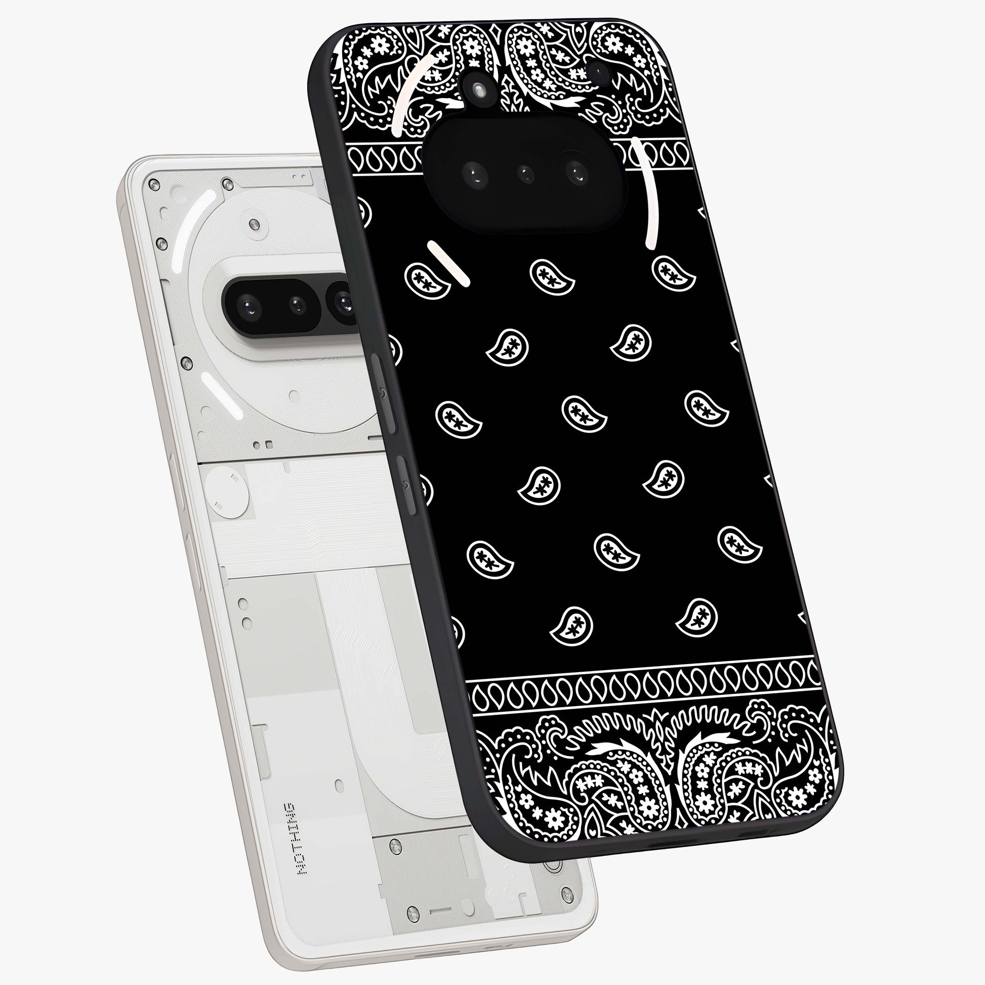 Retro Rebel Threads Glass Case displayed in angled mockup highlighting retro inspired graphic design with rebellious aesthetic.
