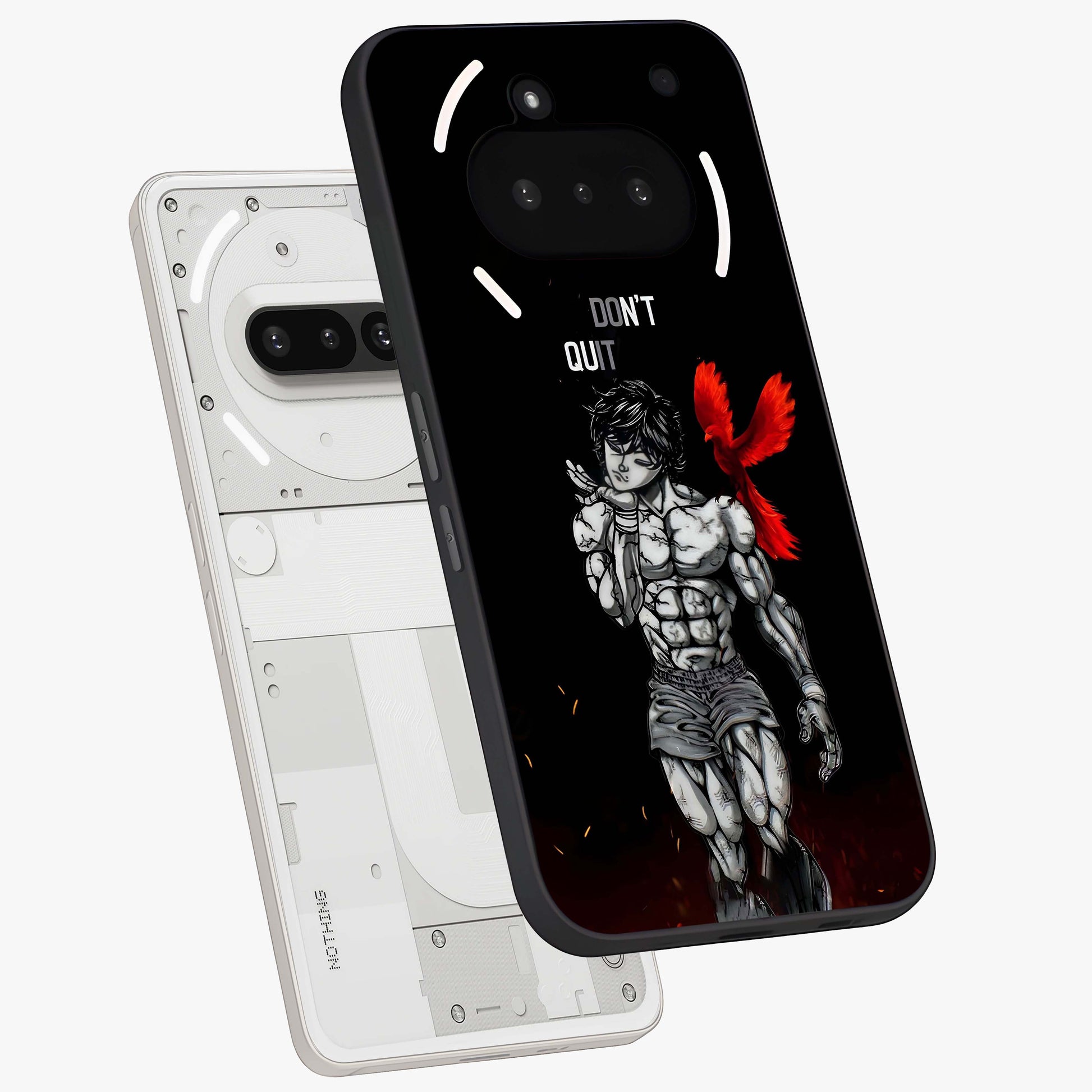 Rise Beyond Limits Glass Case displayed in angled mockup highlighting inspiring message design with modern aesthetic style.