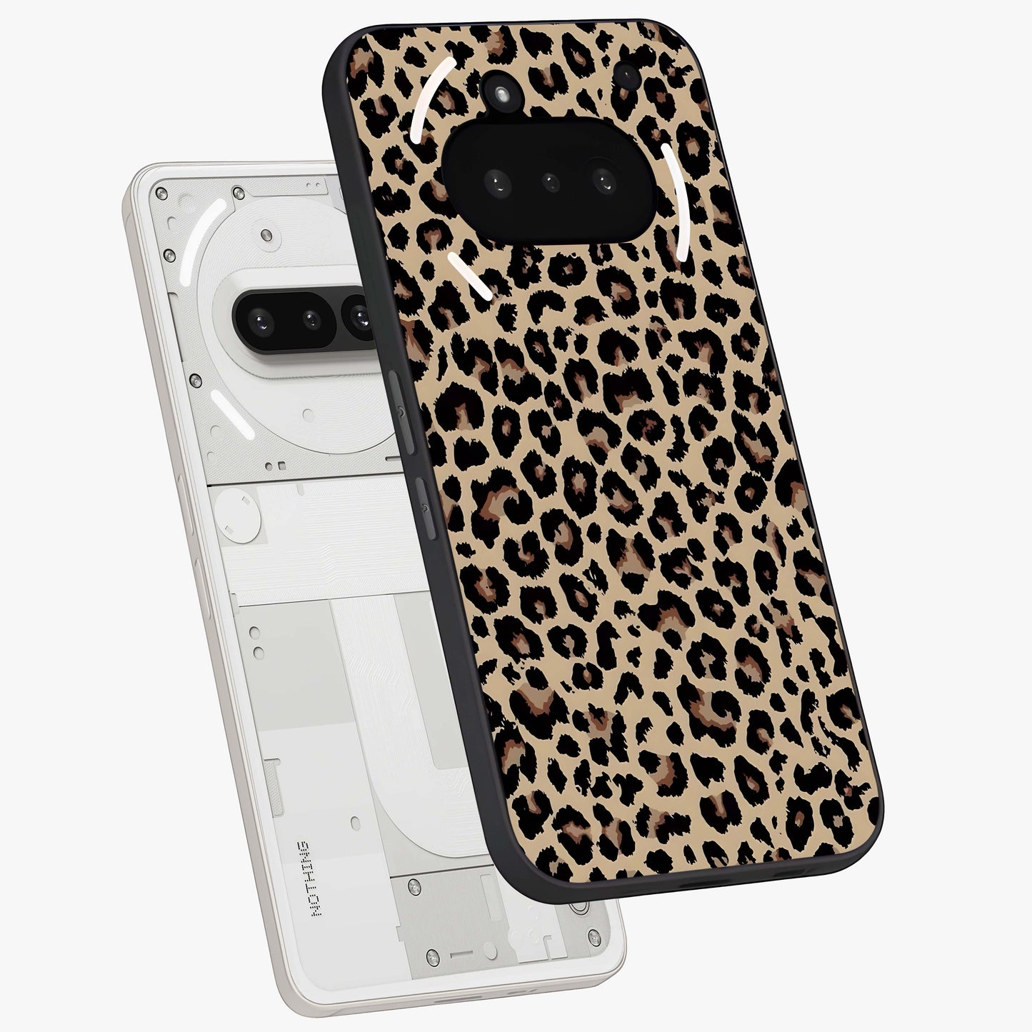 Savage Chic Pattern Glass Case displayed in angled mockup highlighting bold fashion inspired design with chic aesthetic.