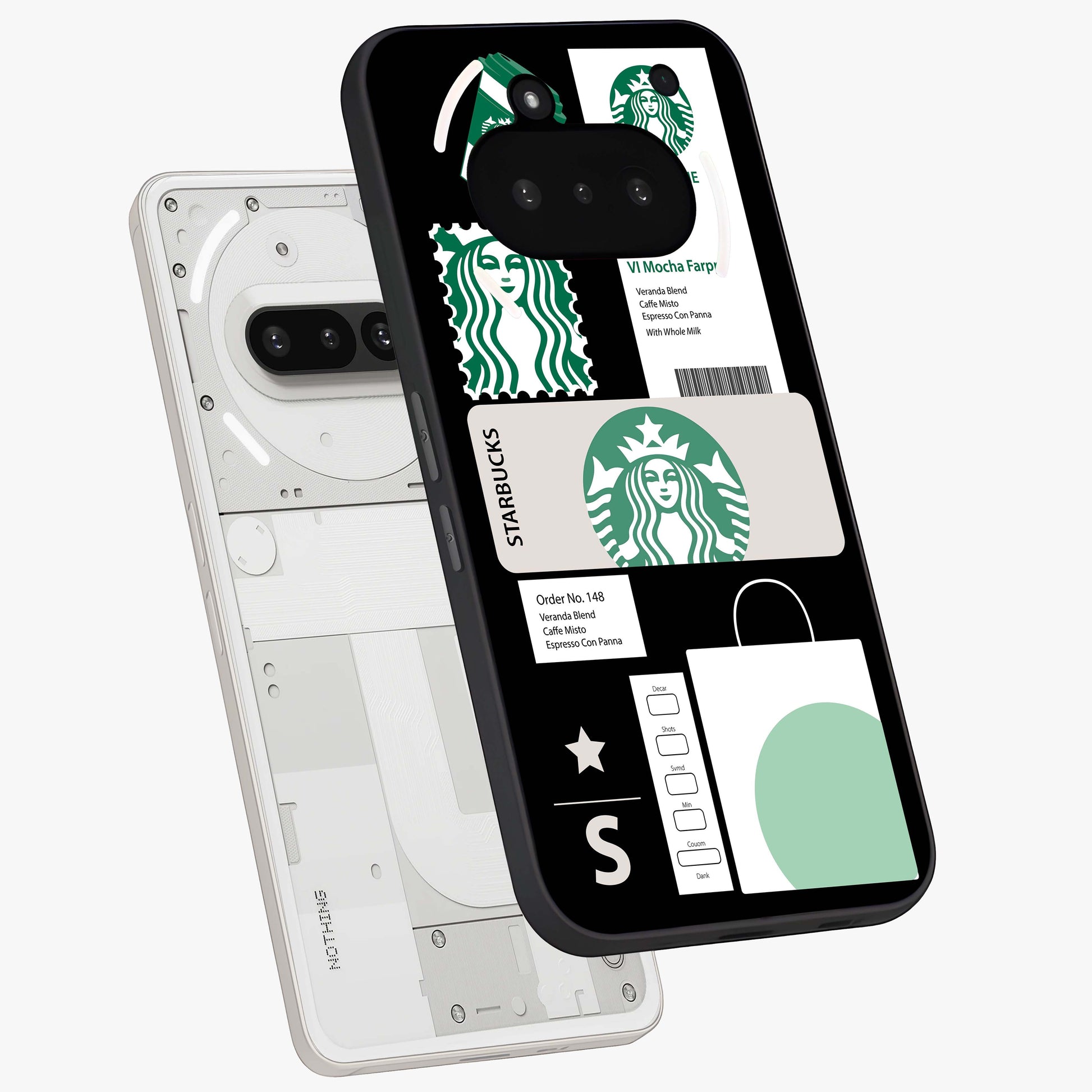 Starbucks Mocha Glass Case displayed in angled mockup highlighting stylish mocha themed design with cozy café aesthetic.