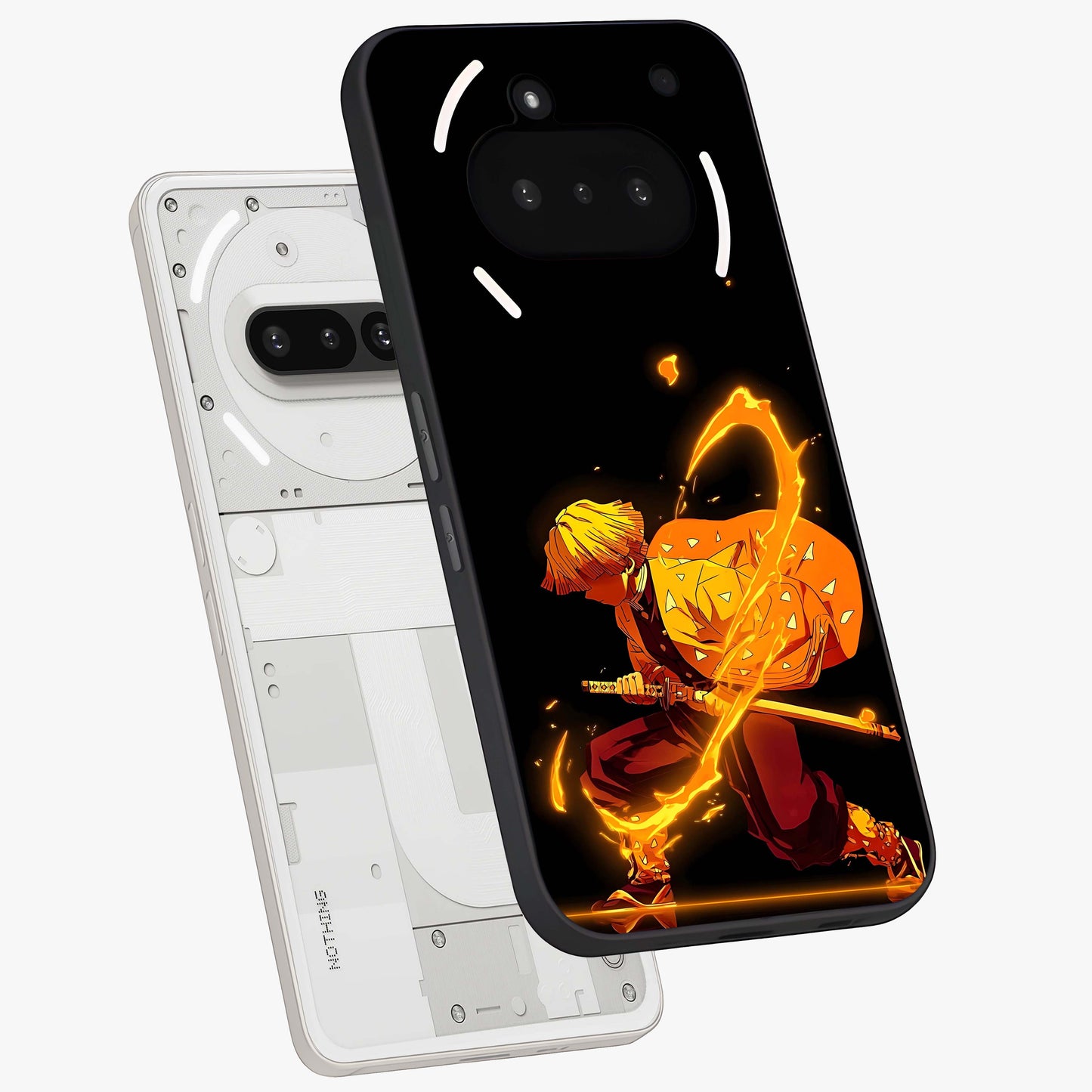 Thunder Flame Execution Glass Case displayed in angled mockup highlighting dramatic fire themed design with intense fantasy aesthetic.
