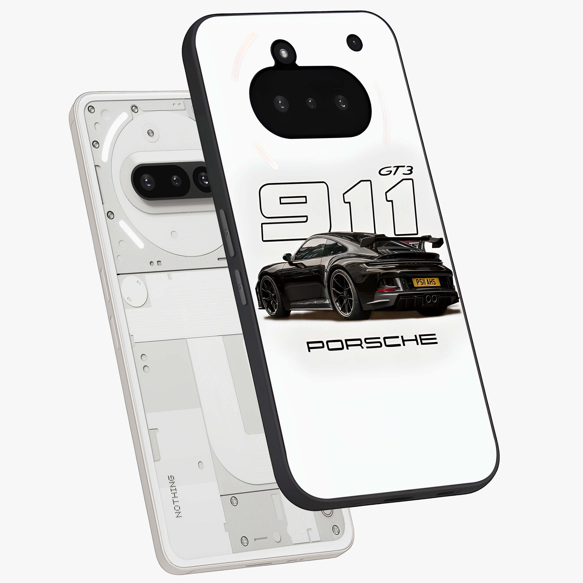 Turbo Legacy Icon Glass Case displayed in angled mockup highlighting dynamic automotive design with performance aesthetic.