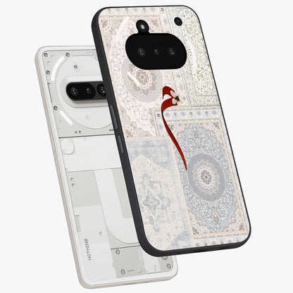 White Aesthetic Bow Glass Case displayed in angled mockup highlighting clean bow design with soft aesthetic style.