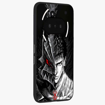 Berserker Blood Oath Glass Case upright view showcasing intense warrior aesthetic with dramatic artistic style.
