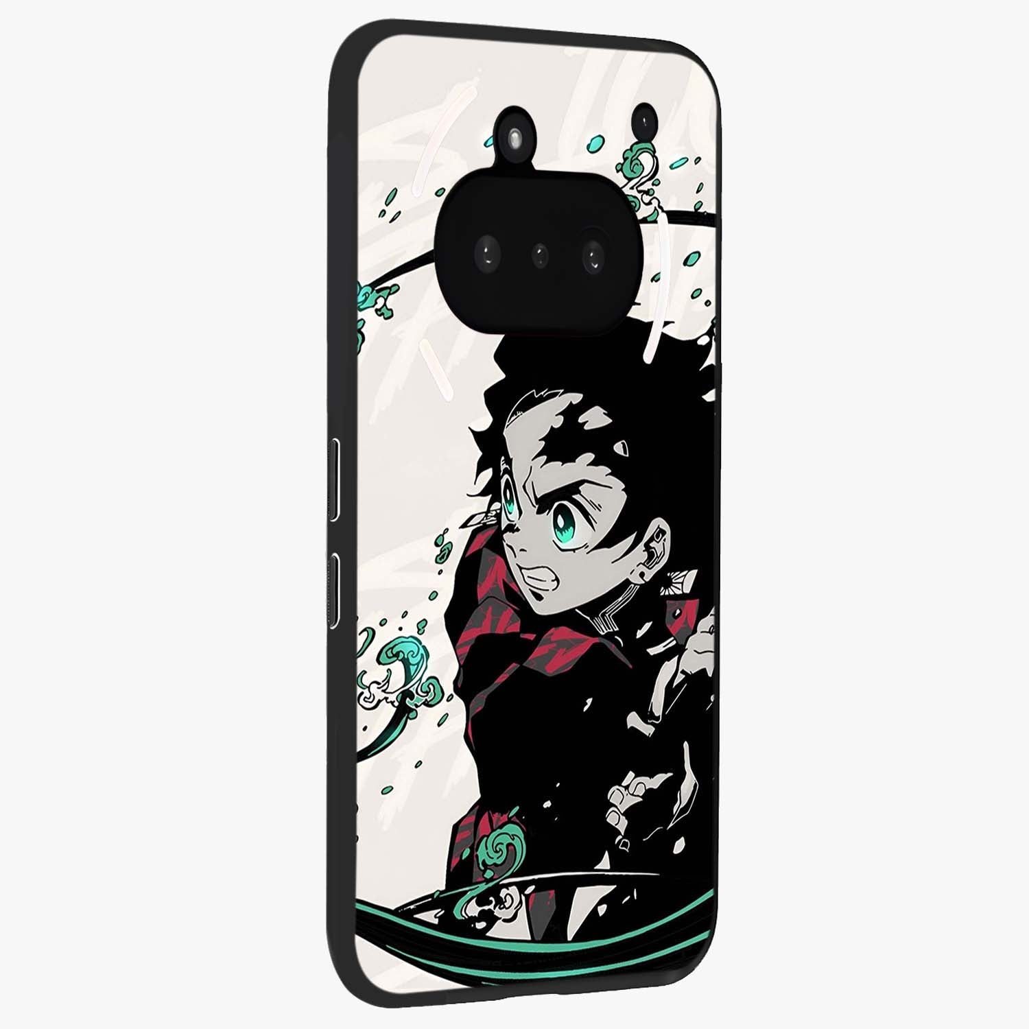 Demon Slayer Glass Case upright view showcasing powerful anime artwork with intense warrior theme.