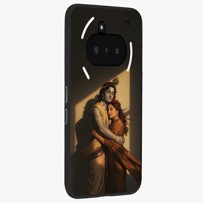 Divine Eternal Love Glass Case upright view showcasing graceful spiritual artwork with eternal love theme.