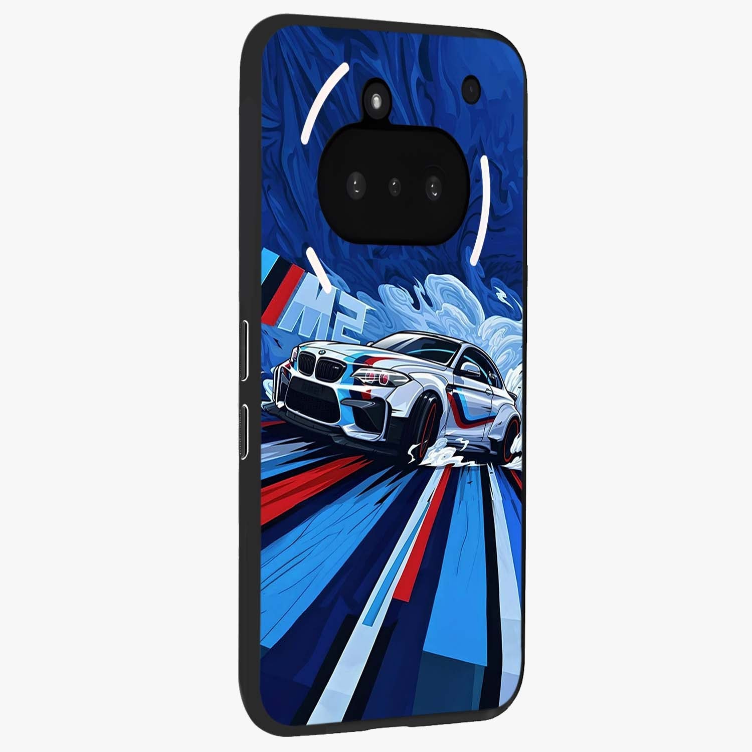 Drift Power Rush Glass Case upright view showcasing high speed racing artwork with bold automotive theme.