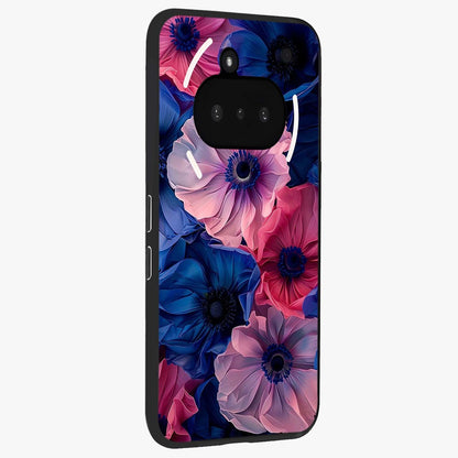 Flower Paper Art Pattern Glass Case upright view showcasing decorative paper floral artwork with creative craft style.