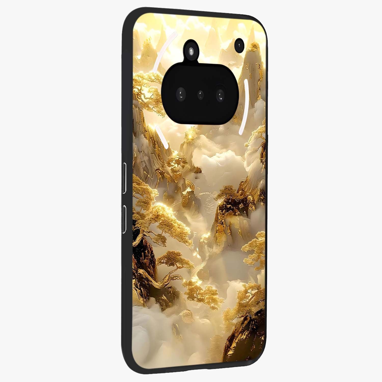 Gates Of Illumination Glass Case upright view showcasing glowing gateway artwork with mystical celestial theme.