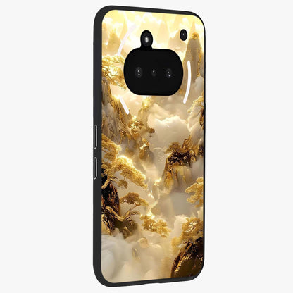 Gates Of Illumination Glass Case upright view showcasing glowing gateway artwork with mystical celestial theme.