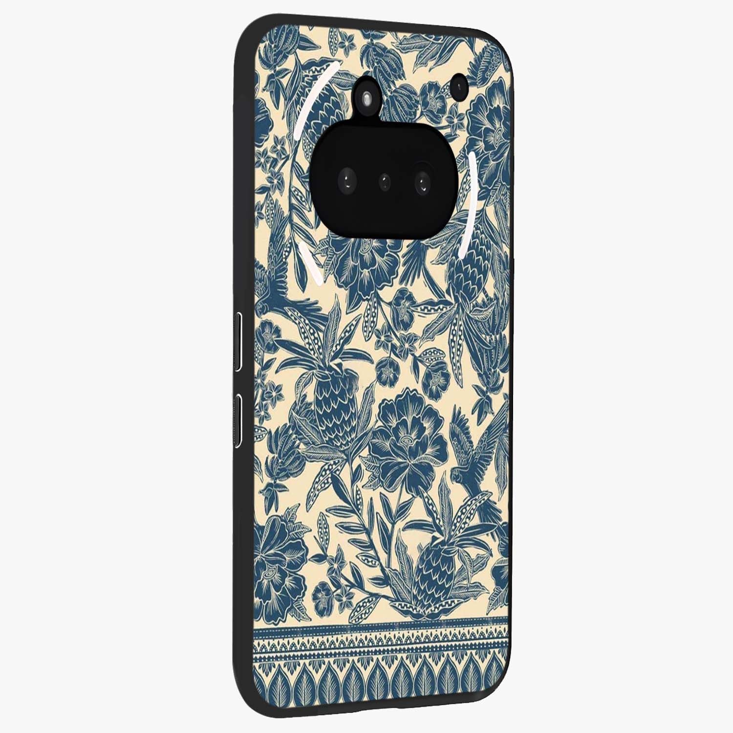 Heirloom Wild Bloom Glass Case upright view showcasing delicate wildflower artwork with timeless floral theme.