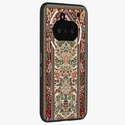 Persian Inspired Glass Case upright view showcasing decorative Persian artwork with rich heritage theme.