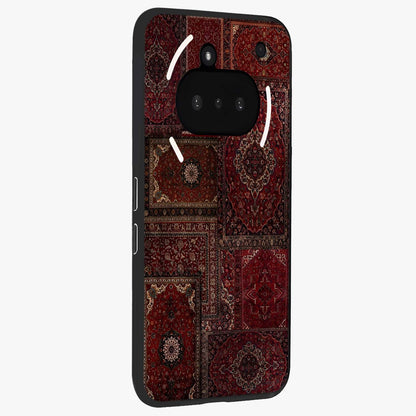 Persian Velvet Tale Glass Case upright view showcasing elegant Persian artwork with classic heritage theme.