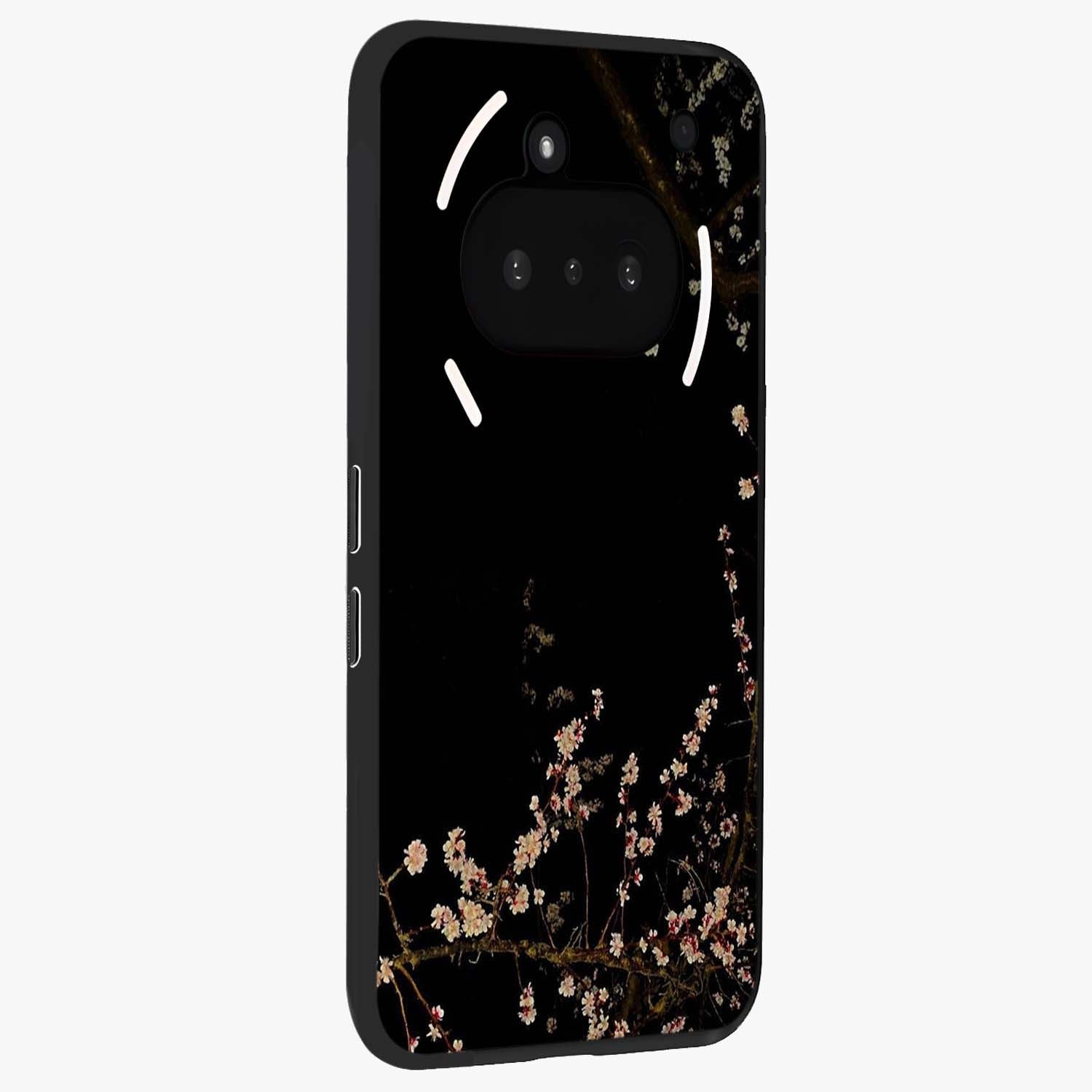 Petal Moon Light With Custom Name Glass Case upright view showcasing elegant floral moon artwork with personalized aesthetic.