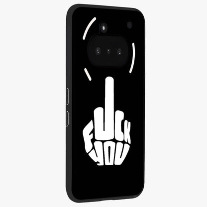 Rebel Mode On Glass Case upright view showcasing striking statement artwork with bold rebellious theme.