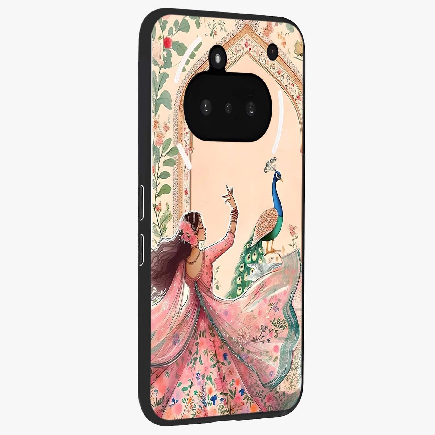 Royal Grace Muse Glass Case upright view showcasing stylish artistic artwork with sophisticated royal theme.