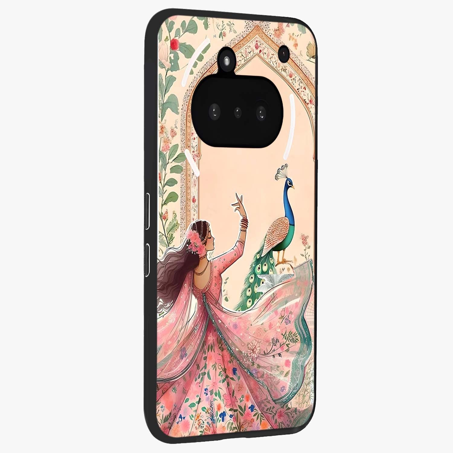Royal Grace Muse Glass Case upright view showcasing stylish artistic artwork with sophisticated royal theme.