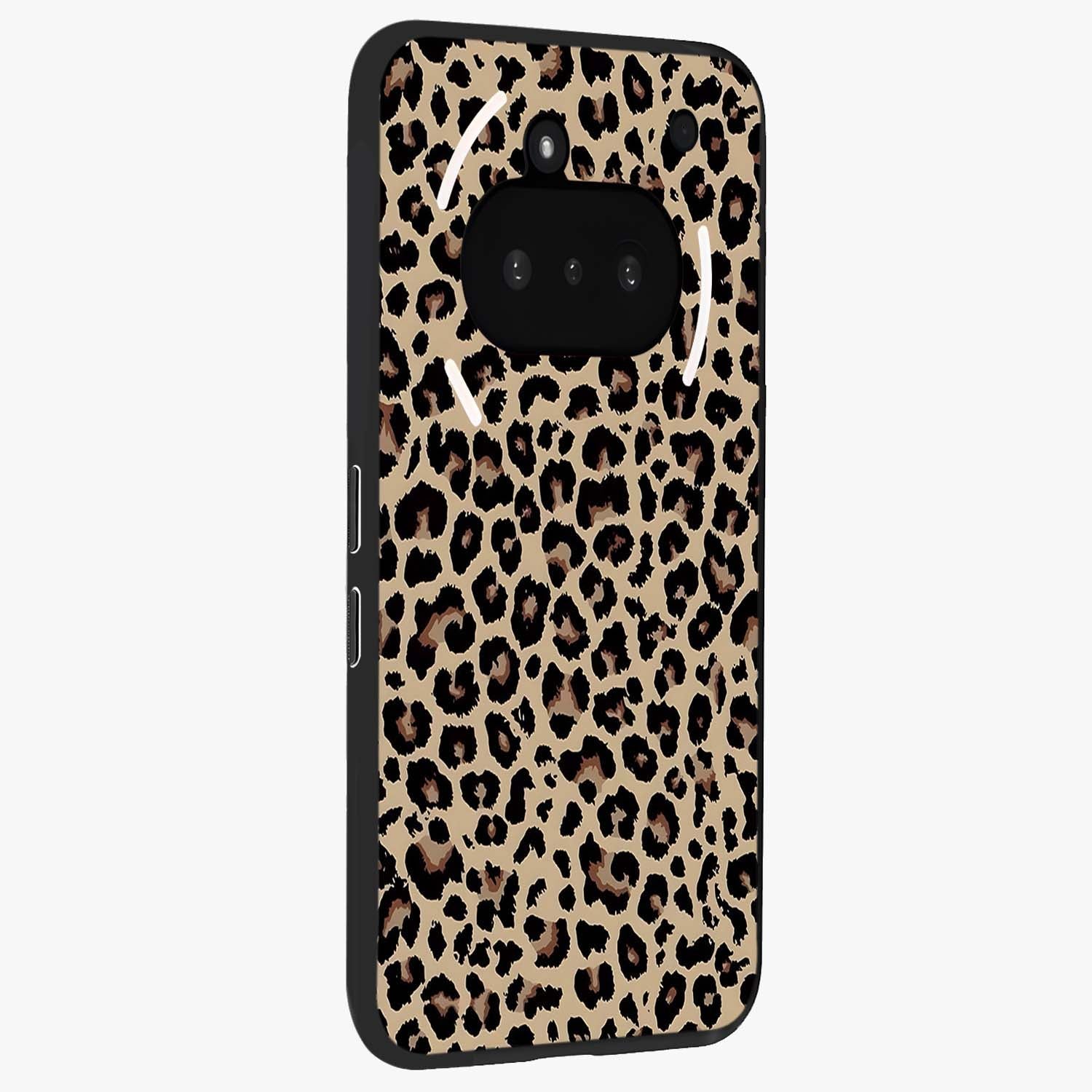 Savage Chic Pattern Glass Case upright view showcasing trendy decorative artwork with edgy fashion theme.