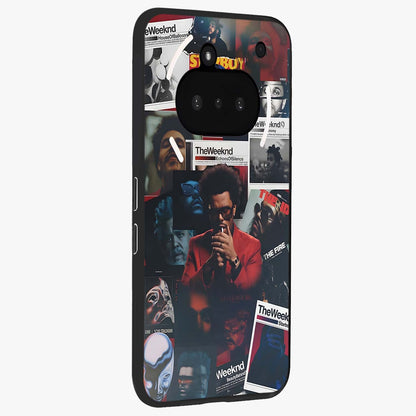 The Weeknd Glass Case upright view showcasing bold music themed artwork with contemporary artistic style.