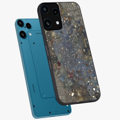 Aesthetic Astrolophia Glass Case displayed in angled mockup highlighting artistic aesthetic elements and smooth glass surface.