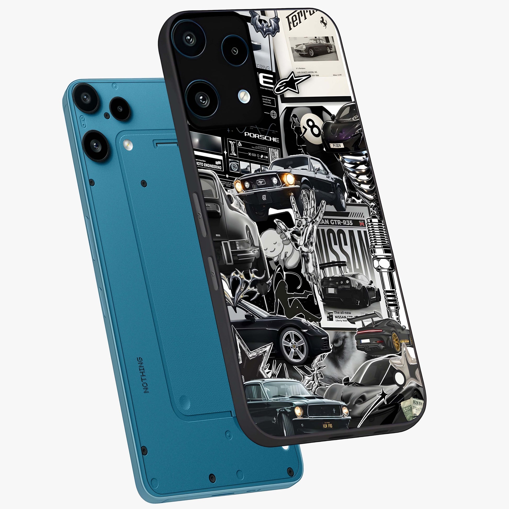 Aesthetic Dark Love Glass Case displayed in angled mockup highlighting moody aesthetic design and bold love theme.