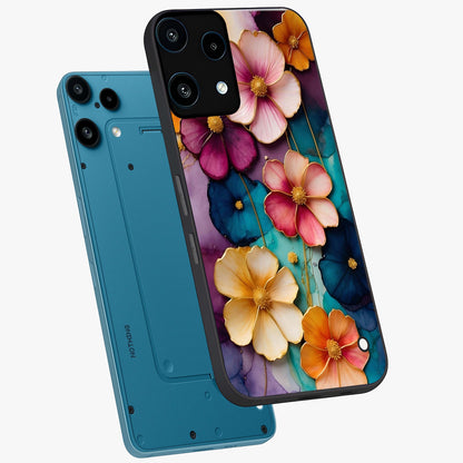 Artlyn Grace Flower Pattern Glass Case displayed in angled mockup highlighting delicate flower pattern design and smooth glass surface.