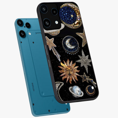 Celestial Gem Constellations Glass Case displayed in angled mockup highlighting gemstone inspired constellation design.