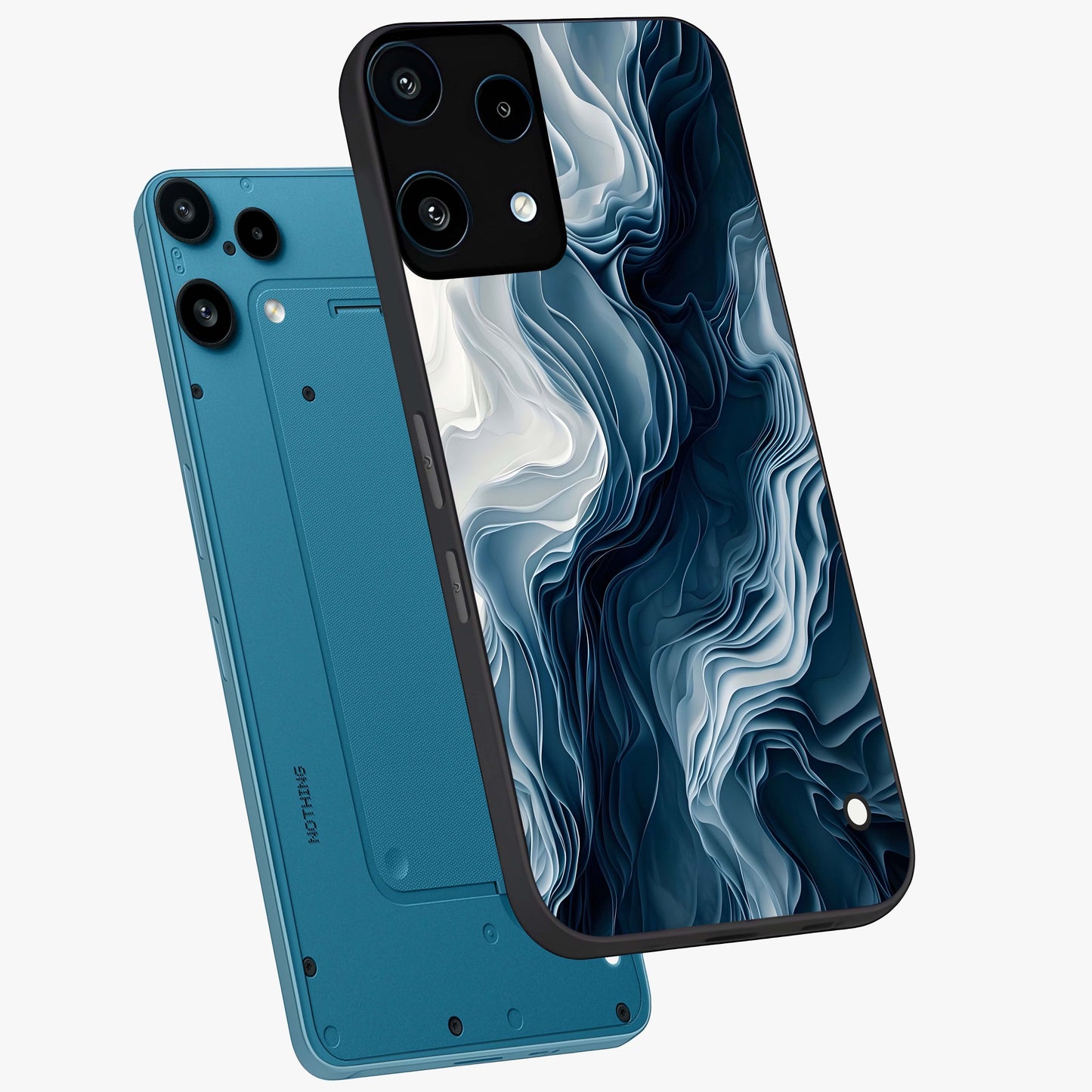 Ethereal Paper Marble Glass Case displayed in angled mockup highlighting elegant marble pattern with modern aesthetic style.