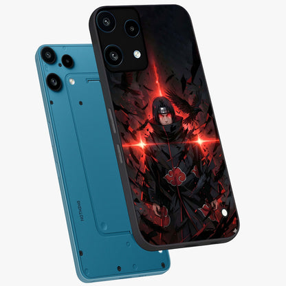 Focused Blade Discipline Glass Case displayed in angled mockup highlighting clean minimal text artwork with modern aesthetic style.