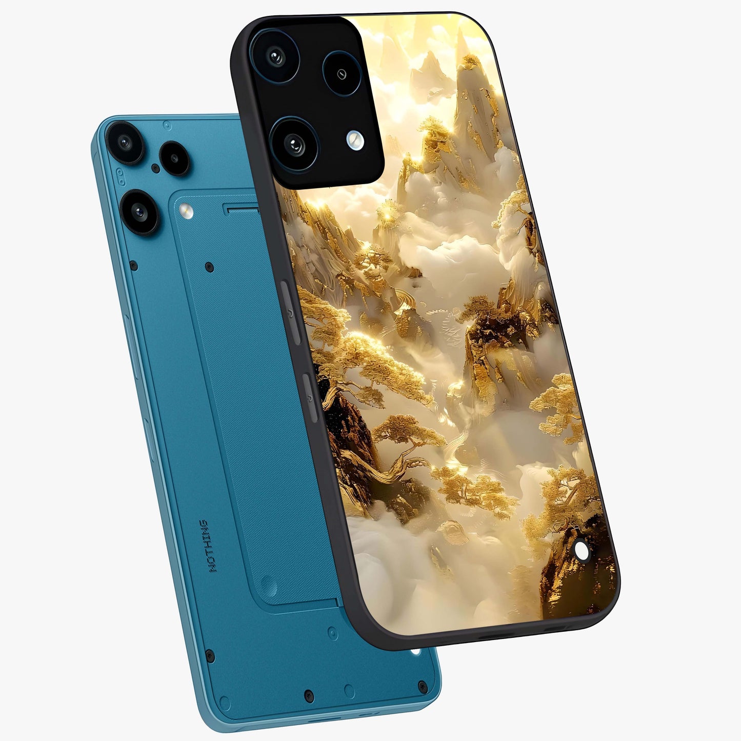 Gates Of Illumination Glass Case displayed in angled mockup highlighting radiant portal inspired design with fantasy aesthetic.