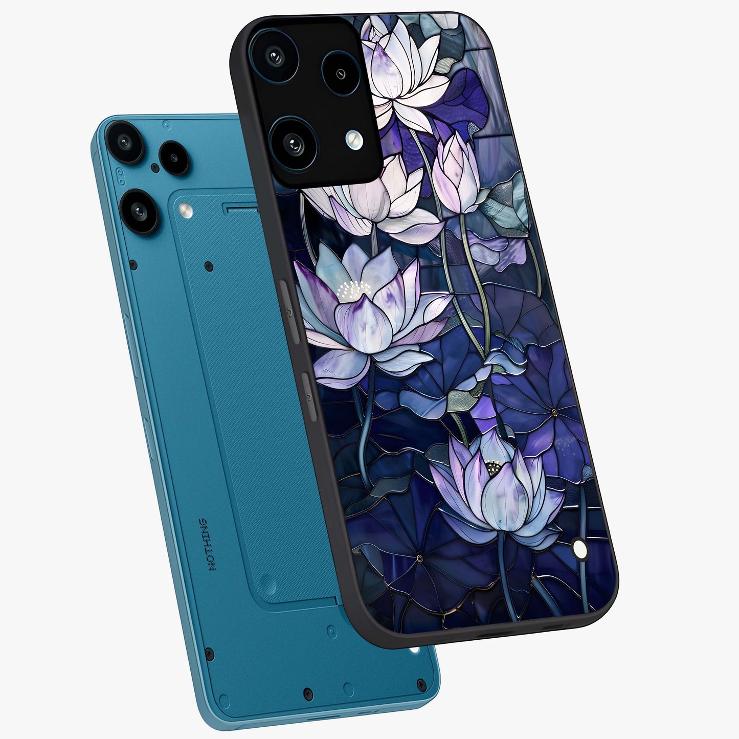 Gloss Petal Rush Glass Case displayed in angled mockup highlighting vibrant petal design with elegant floral aesthetic.