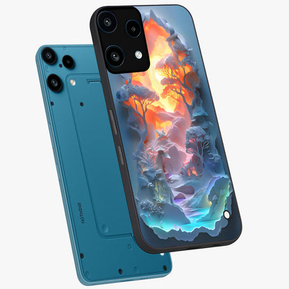 Glow Forest Portal Glass Case displayed in angled mockup highlighting mystical forest design with magical glowing aesthetic.